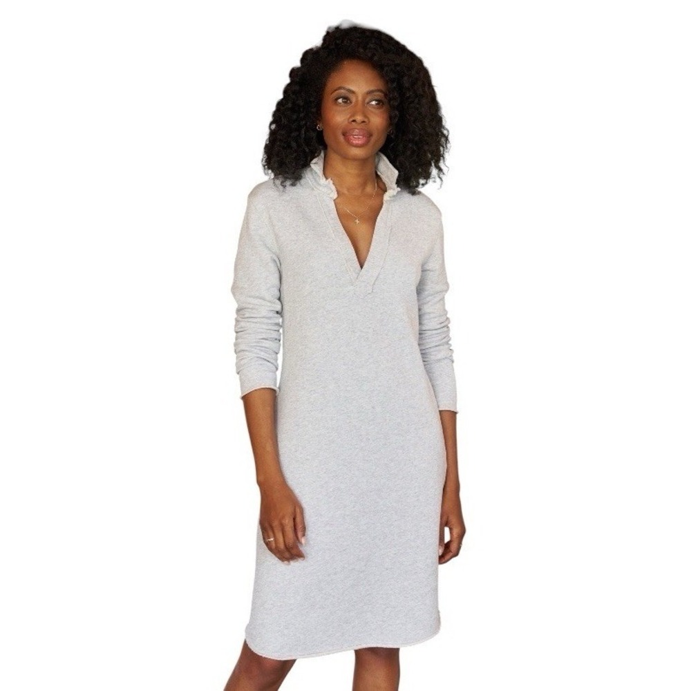 Frank & Eileen Nicole Henley Popover Dress Womens Size XS Gray